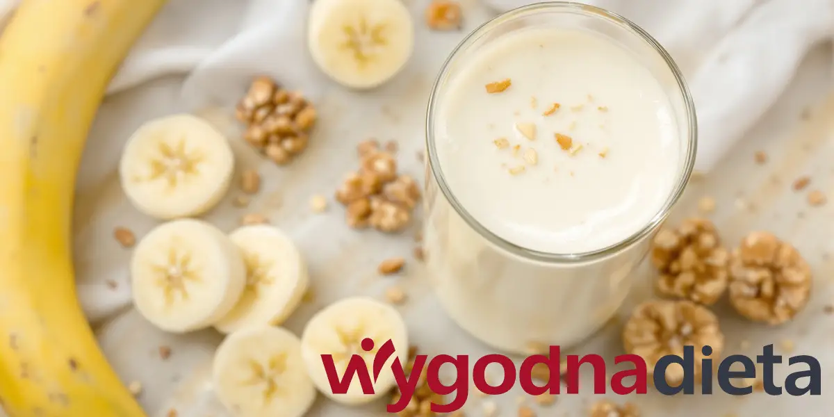 kefir, banan i orzechy włoskie