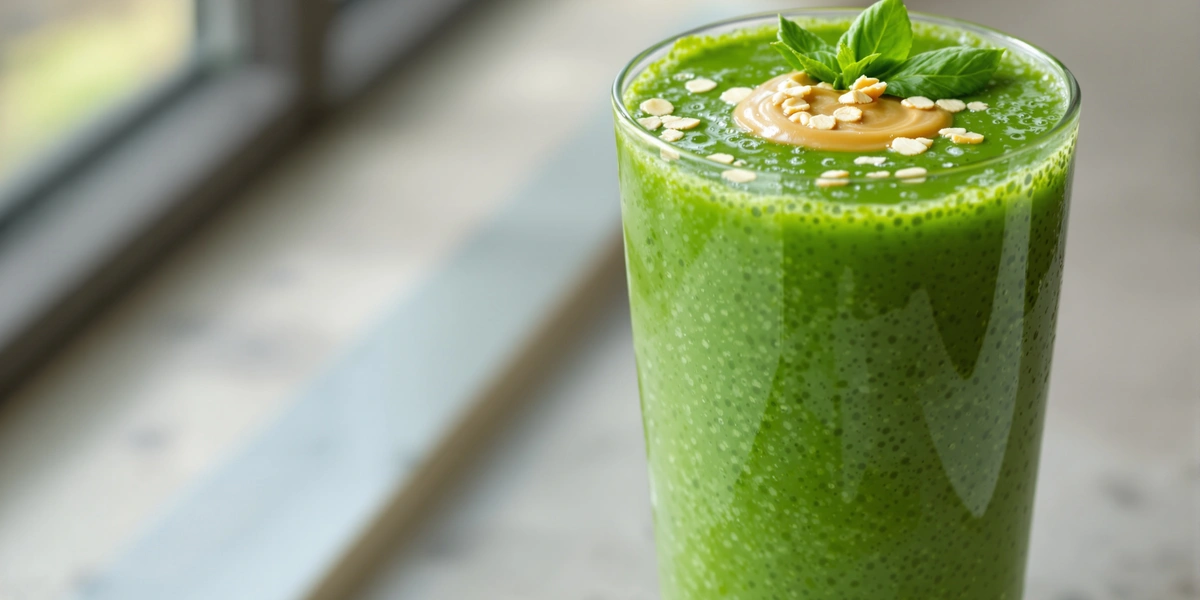 koktajl szpinakowy z masłem orzechowym