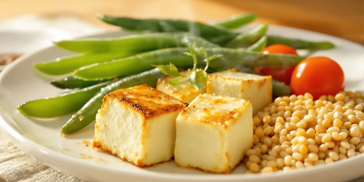 tofu z kaszą i fasolką szparagową