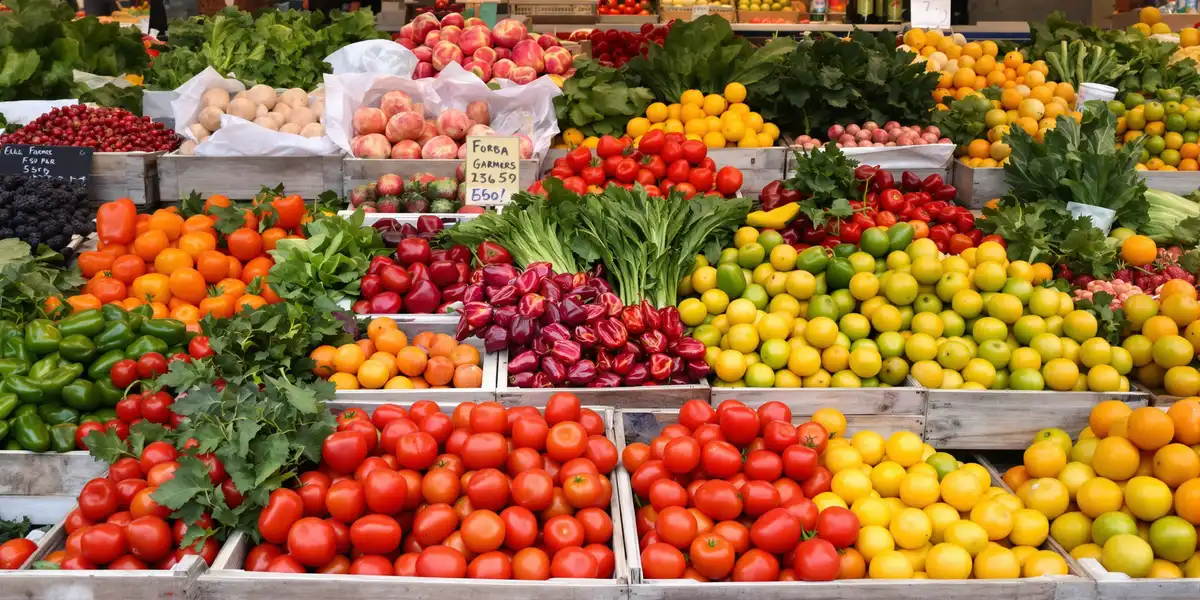 Kolorowe warzywa i owoce na straganie