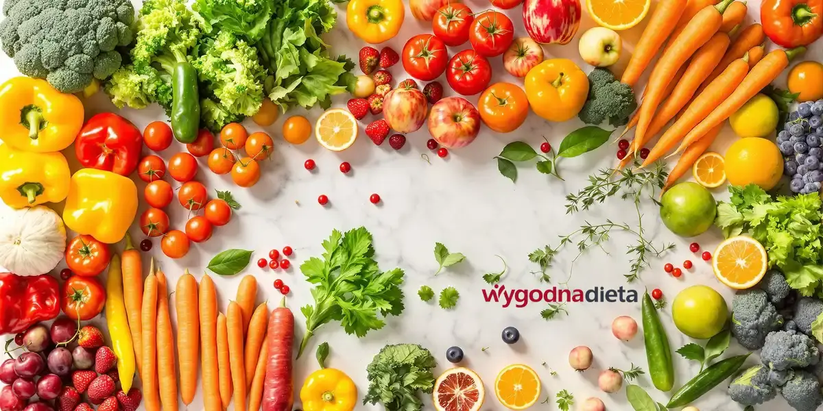 różnokolorowe warzywa i owoce