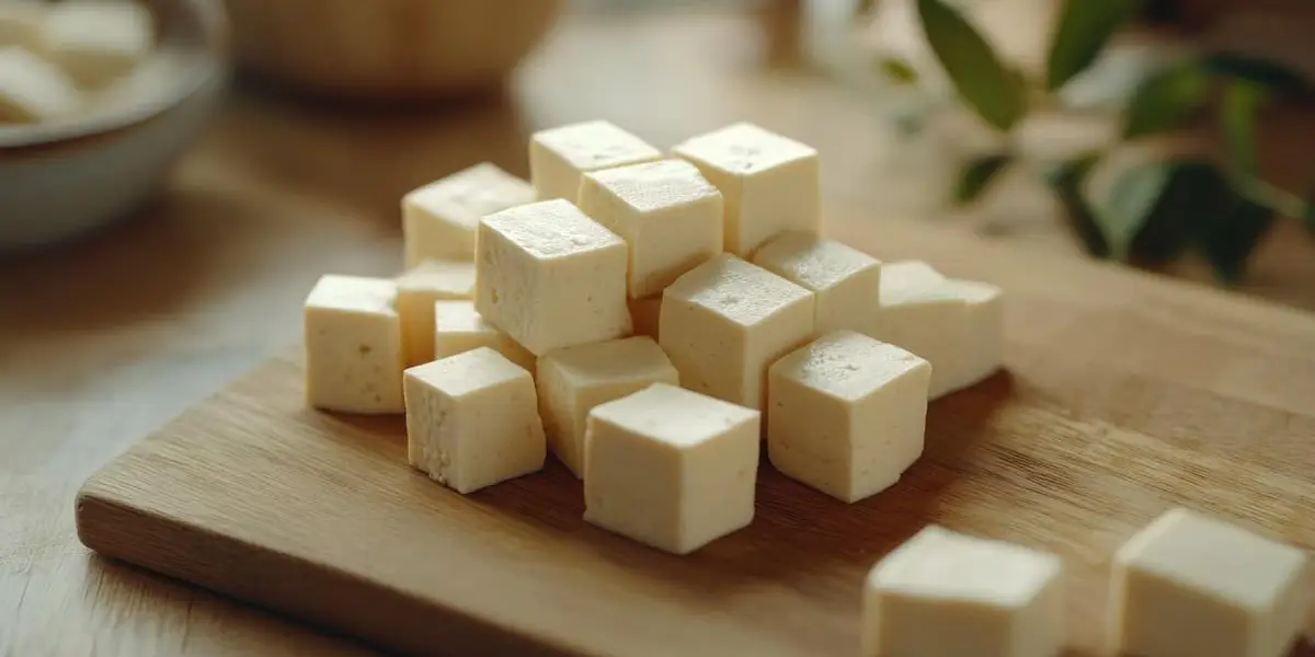 tofu naturalne pokrojone na kostkę
