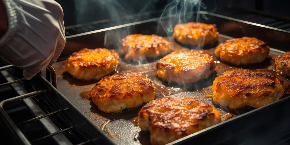 Pieczone kotlety mielone na blaszce