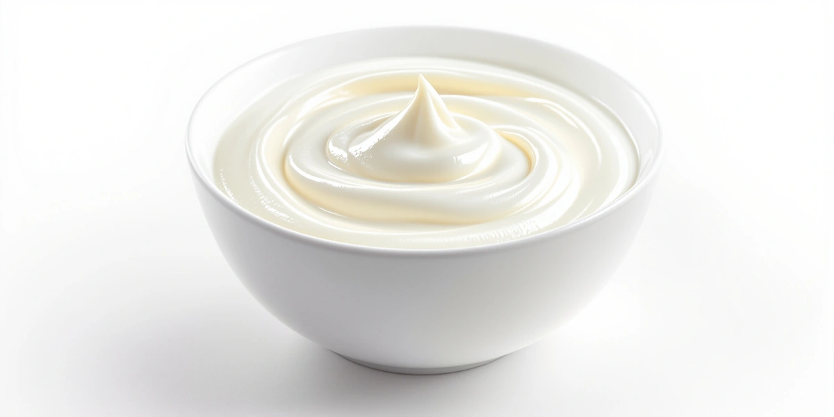 Kremowy jogurt naturalny w białej misce