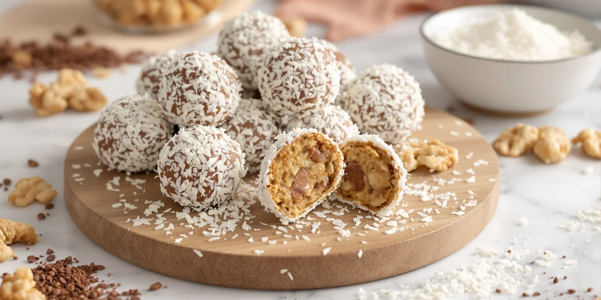 Kulki kokosowe z orzechami i daktylami