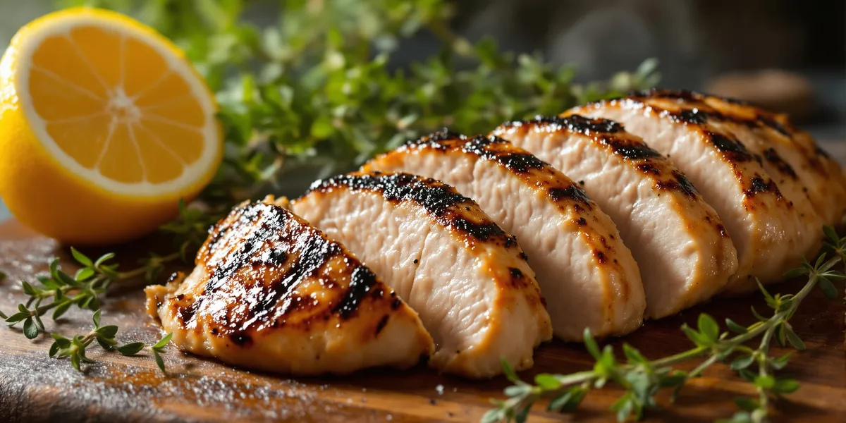 grillowana i pokrojona pierś z kurczaka