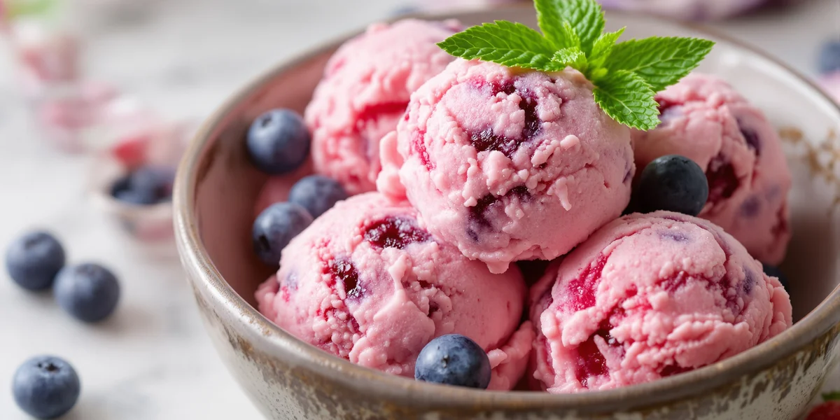 domowej roboty lody borówkowe