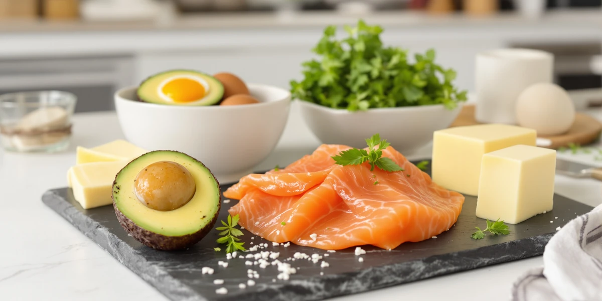 Łosoś, awokado, ser i jajka