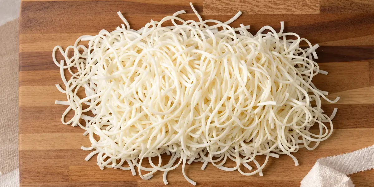 Makaron ryżowy na drewnianej desce