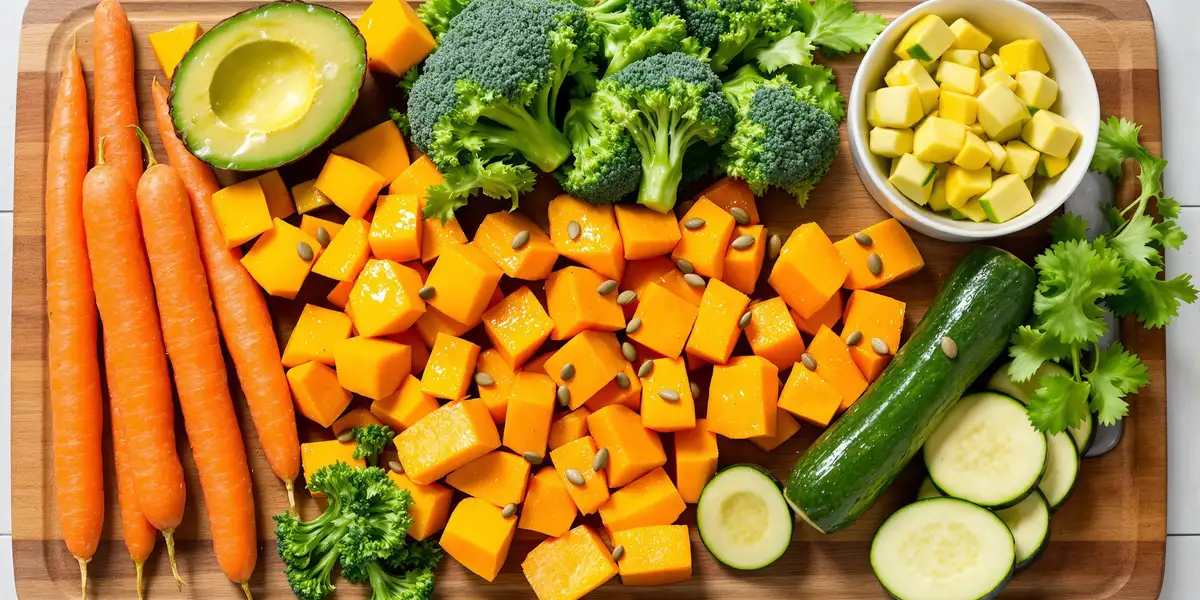 marchew, dynia, cukinia i brokuł