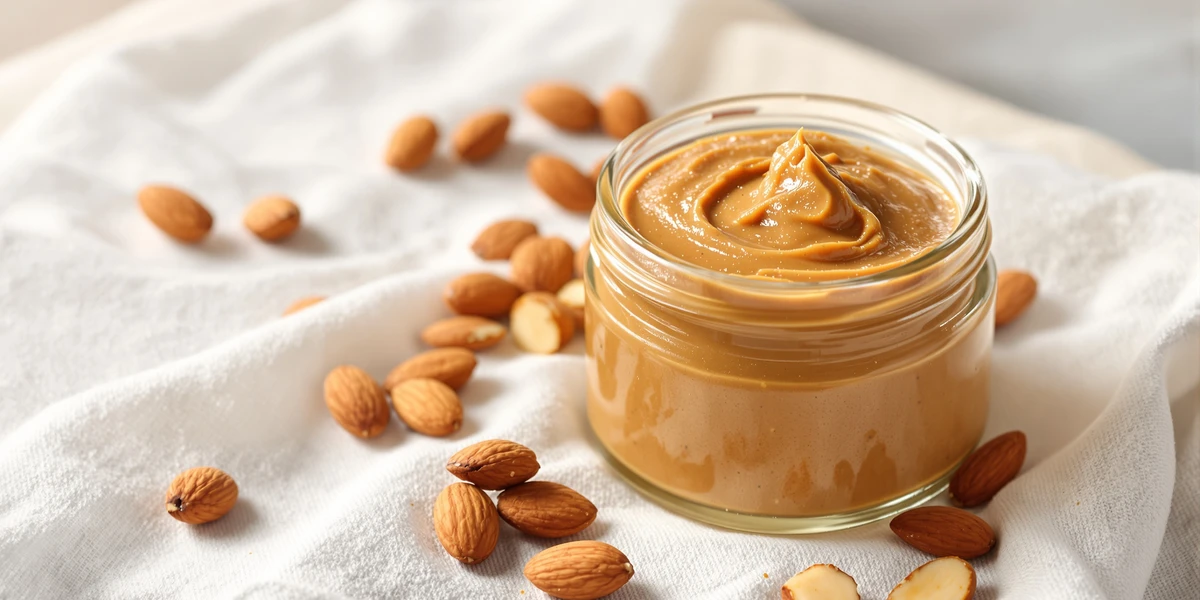 Masło migdałowe w szklanym słoiku