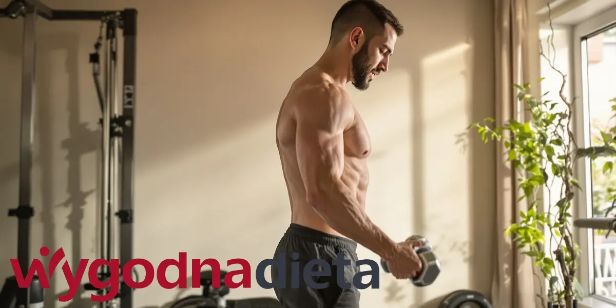 mężczyzna ćwiczący na domowej siłowni