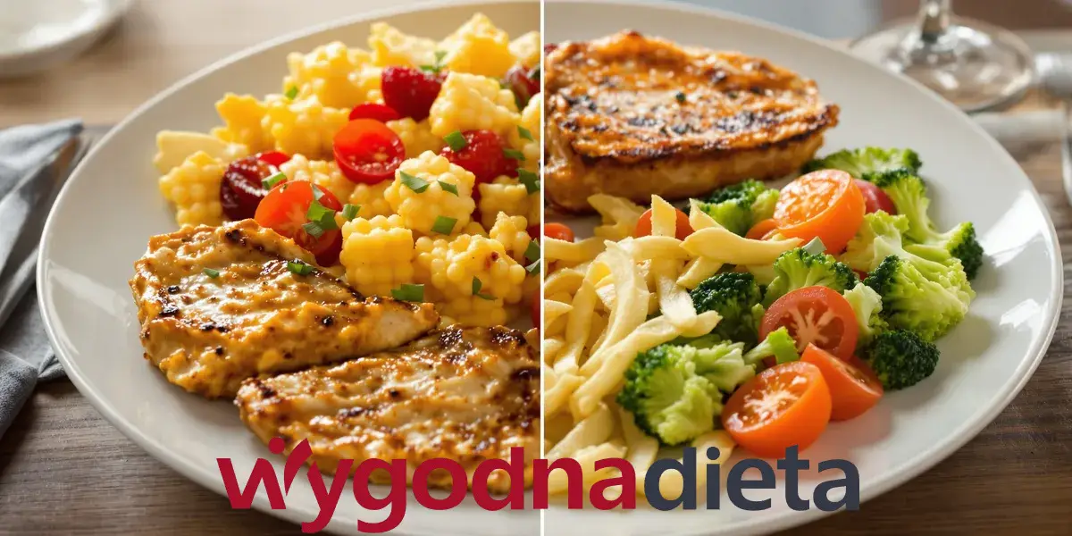 porównanie diety kobiet i mężczyzn na przykładzie talerza na redukcji