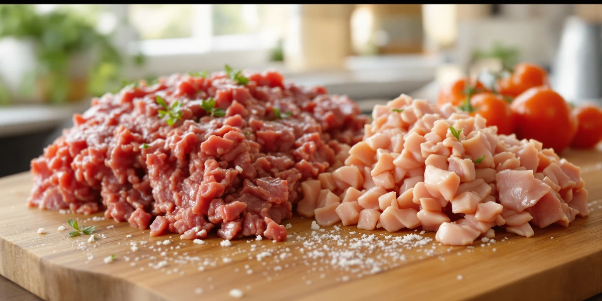 Mielone mięso wołowe i drobiowe