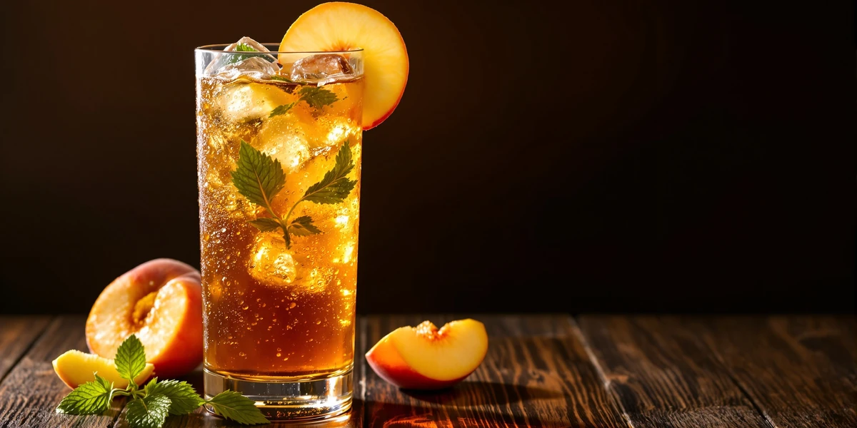 mrożona herbata z brzoskwinią