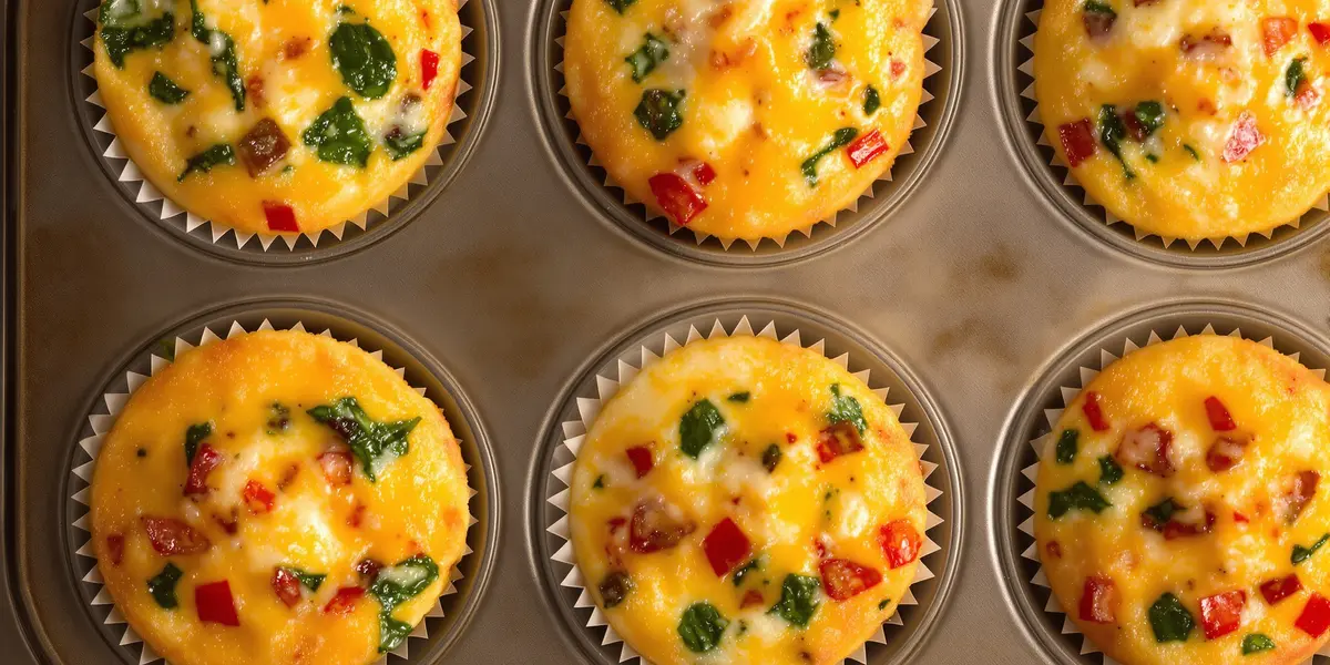 muffiny jajeczne z warzywami oraz żółtym serem