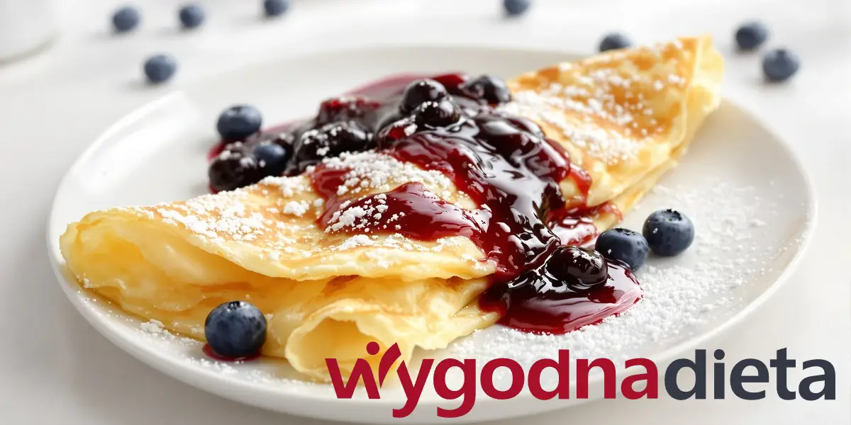 pieczony naleśnik z musem jagodowym