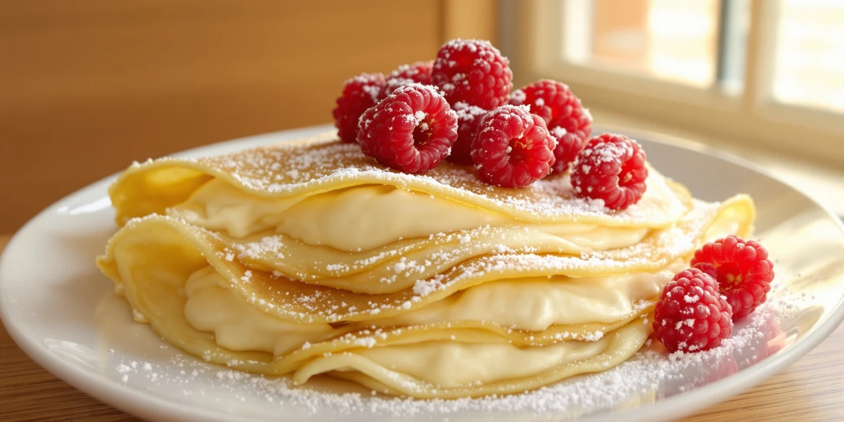 naleśniki z chudym twarożkiem  i malinami