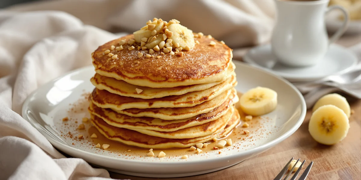 pancakes z bananami i orzechami