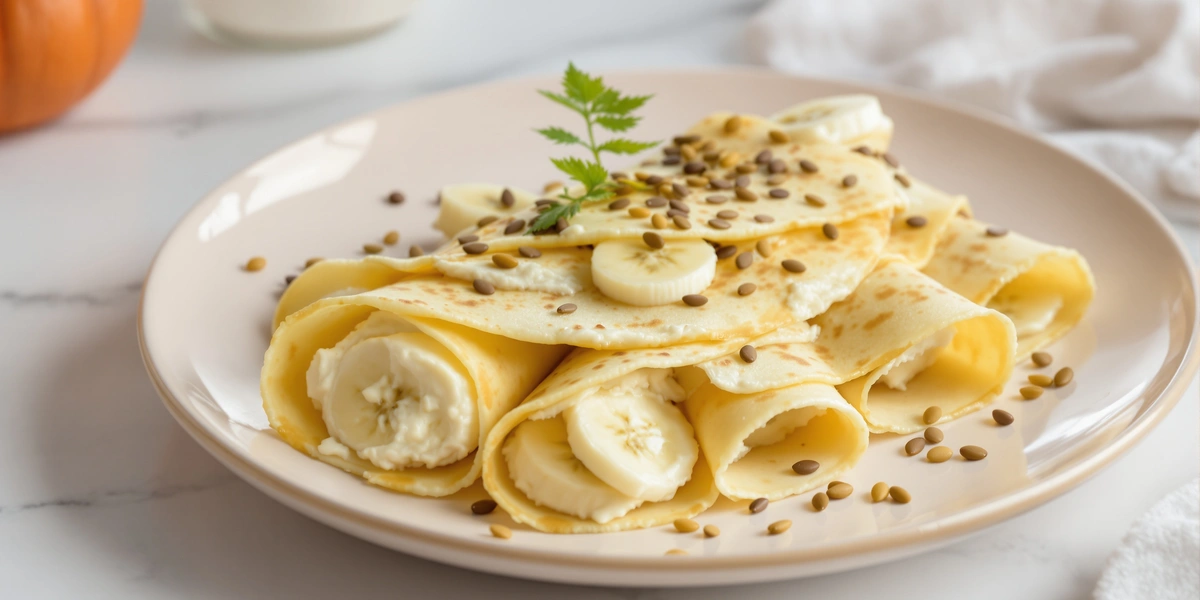 Naleśniki owsiane z bananem i nasionami