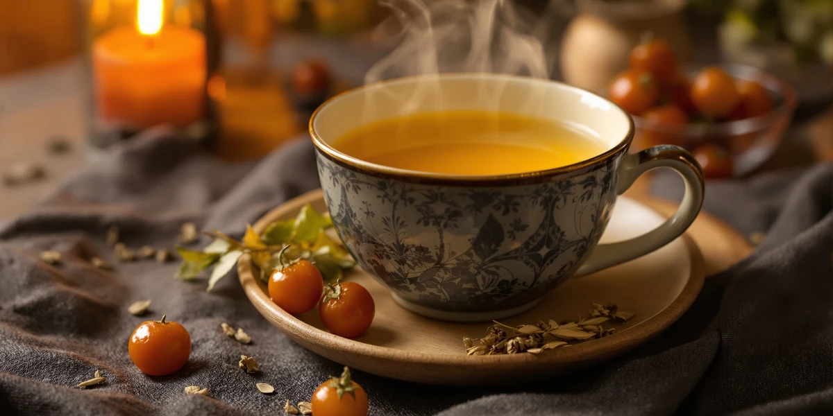 napar z miechunki w filiżance