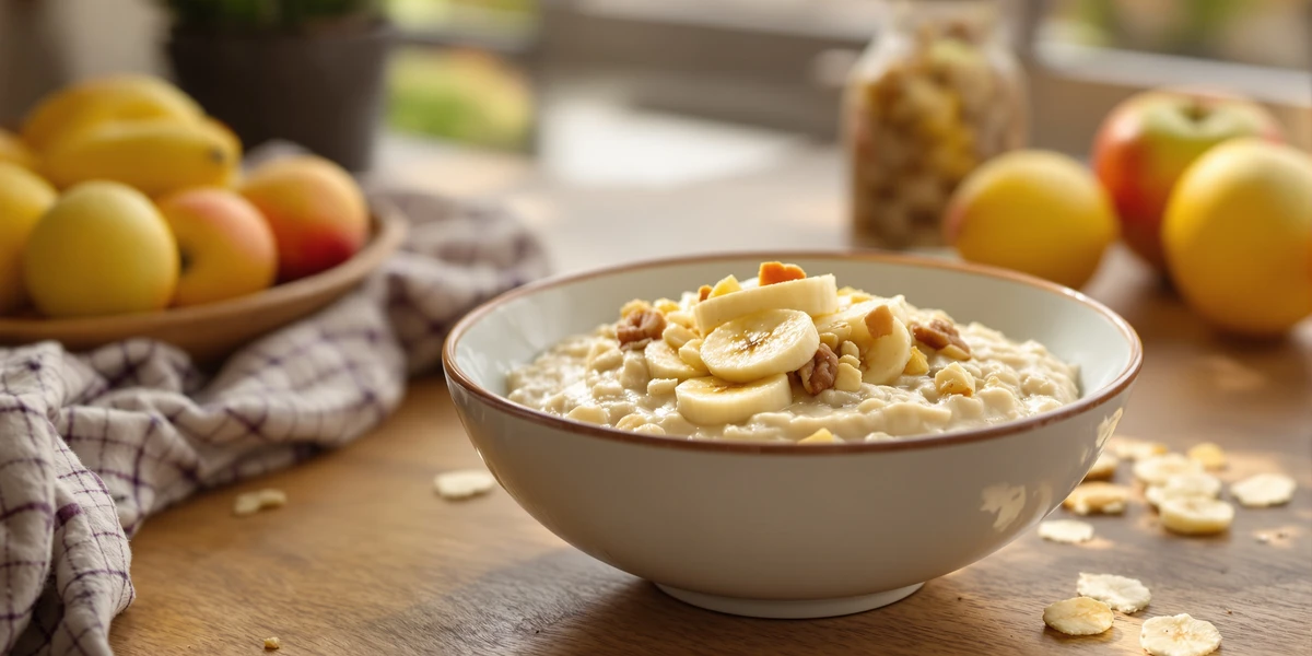 Owsianka z bananem i orzechami