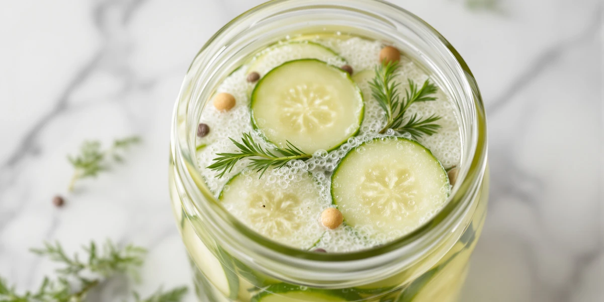 Ogórki w zalewie z ziołami