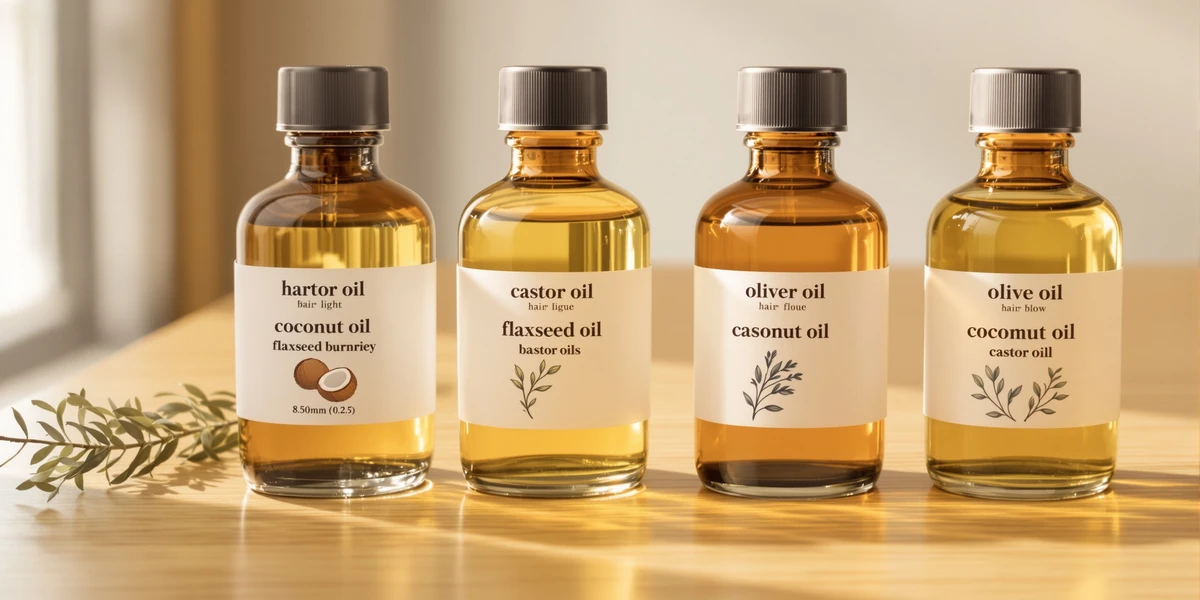 cztery buteleczki z naturalnymi olejkami