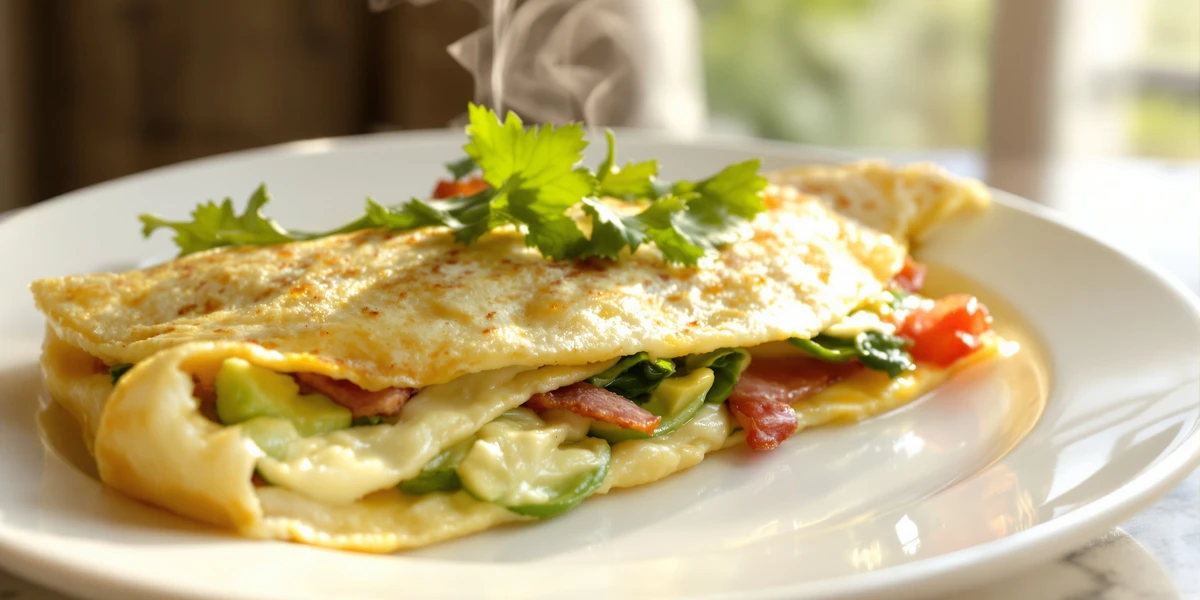 Omlet z awokado i boczkiem