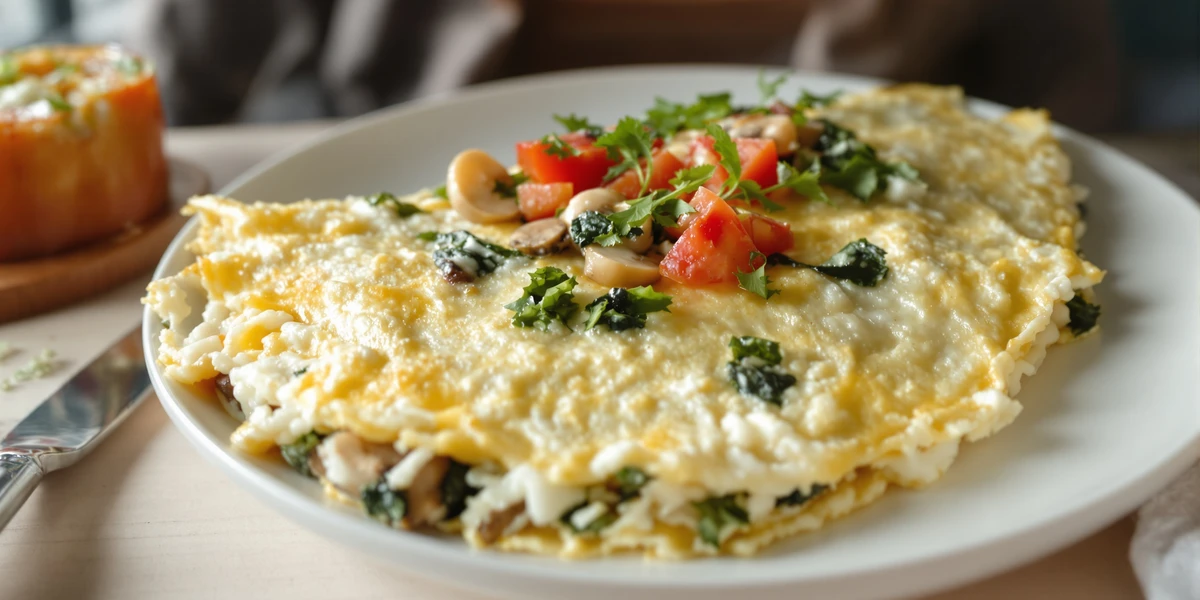 omlet białkowy z dodatkiem warzyw