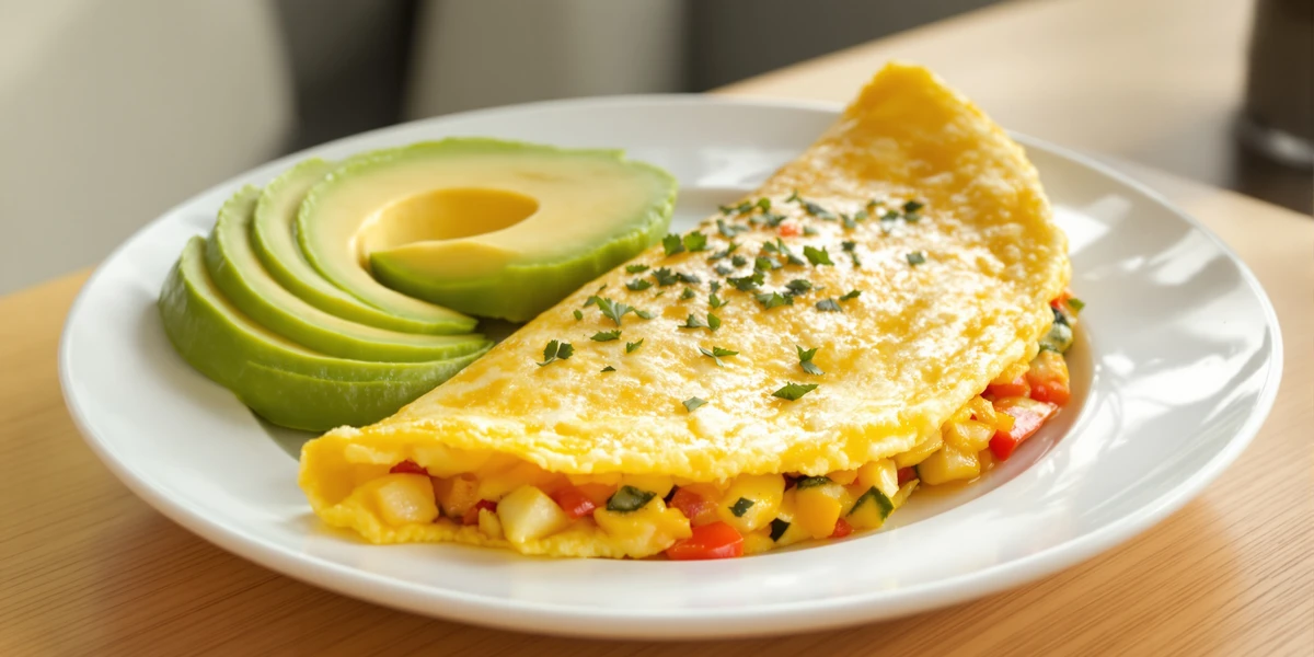 omlet paleo z warzywami i awokado