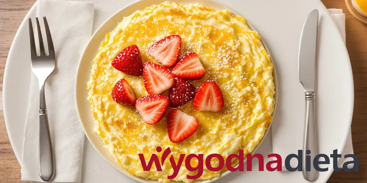 omlet twarogowy z truskawkami