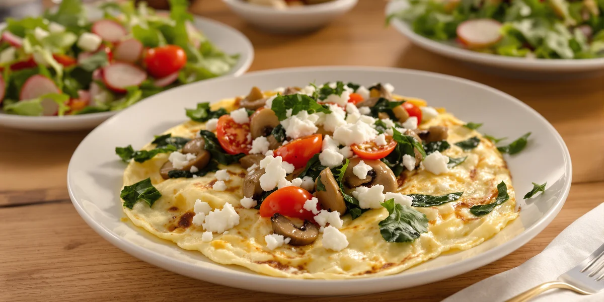 Omlet z warzywami i serem feta