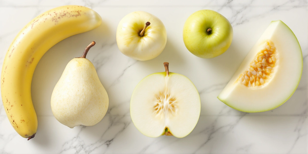 banan, gruszka i melon na białej diecie