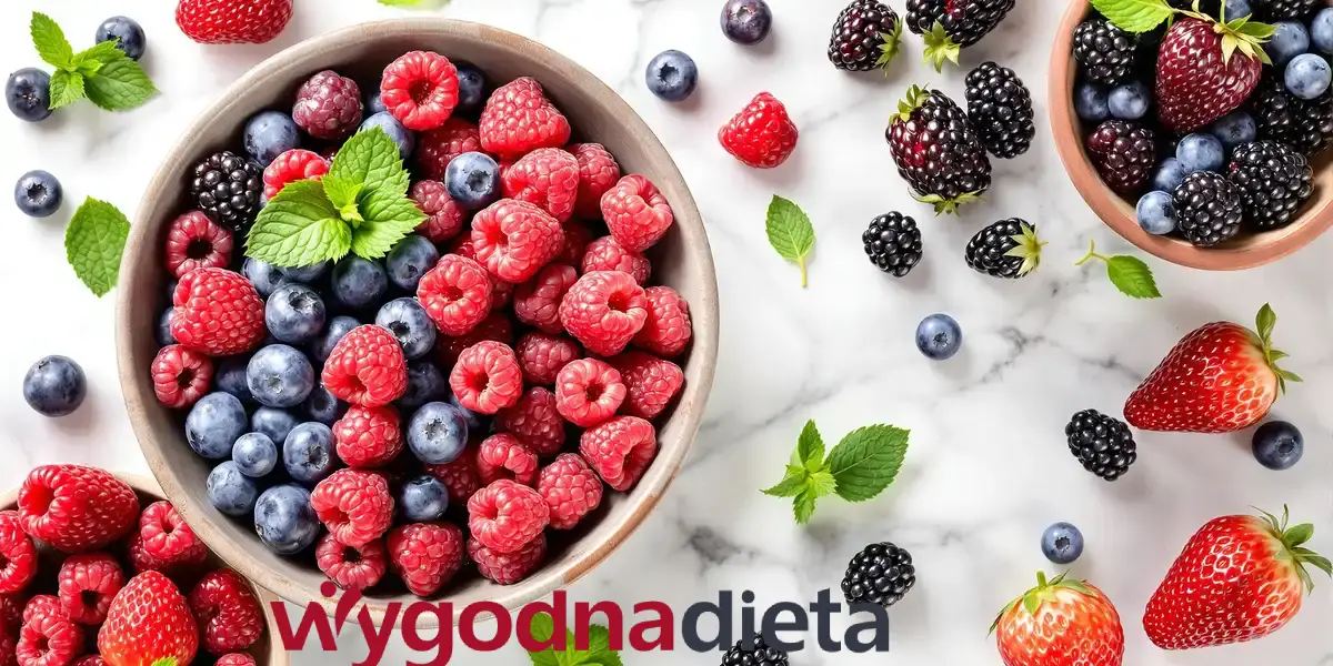maliny, truskawki, borówki i jeżyny
