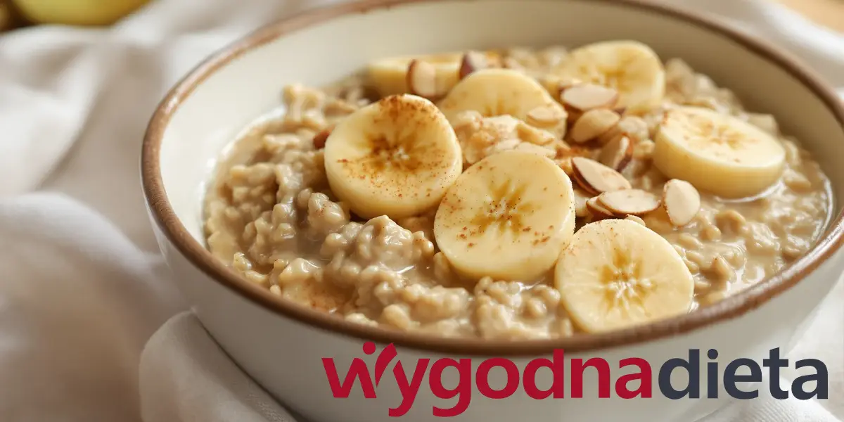 owsianka z bananem i migdałami