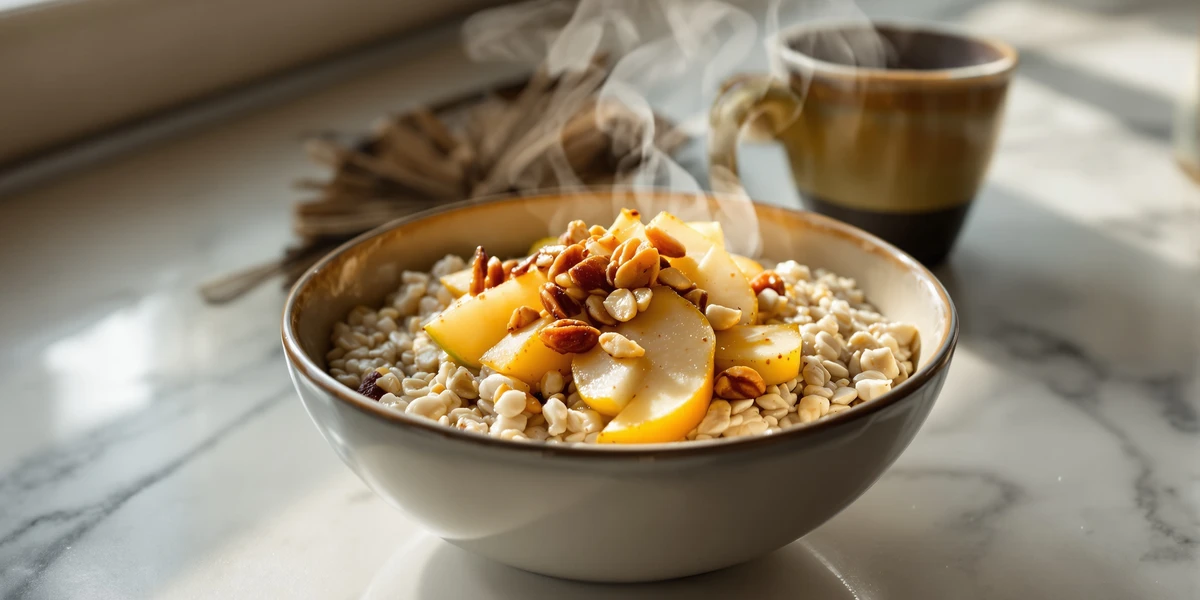 Owsianka z gruszką i orzechami