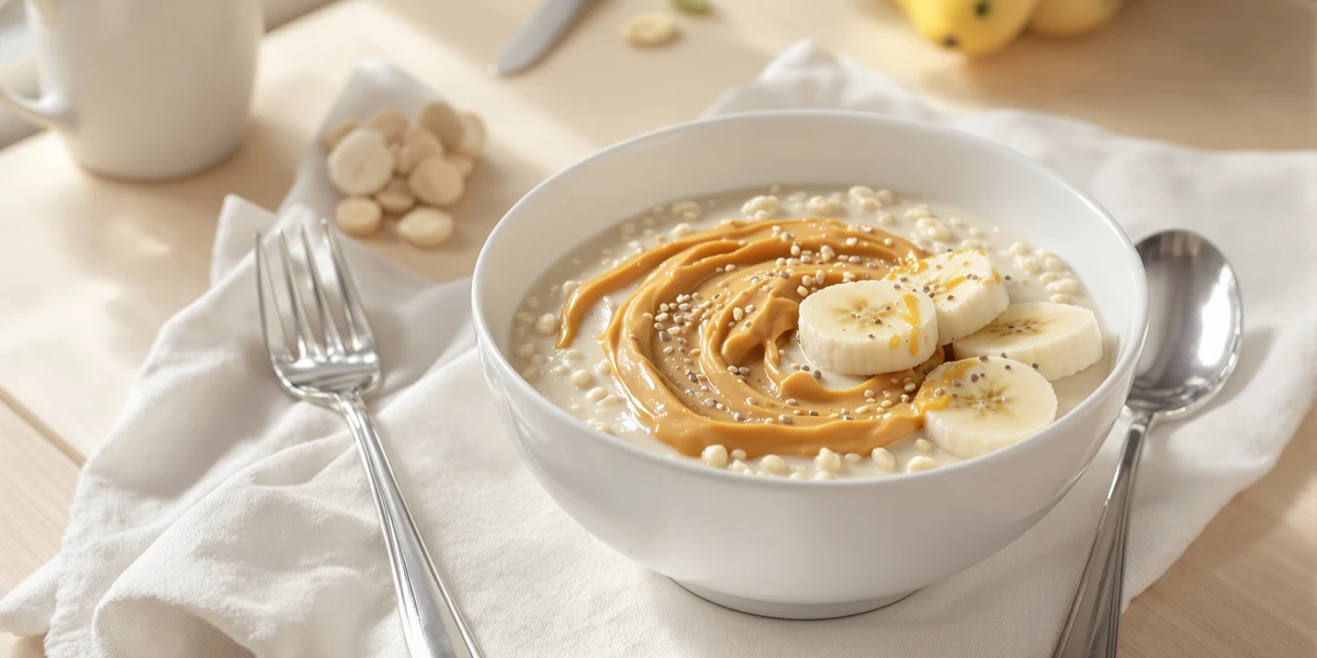 Owsianka z masłem orzechowym i bananem