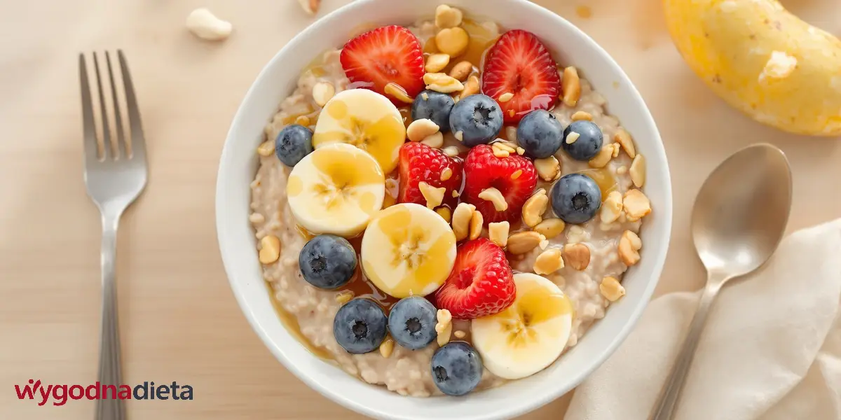 owsianka z owocami i orzechami nerkowca