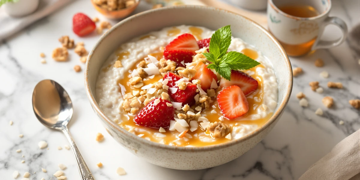 Owsianka z truskawkami i orzechami
