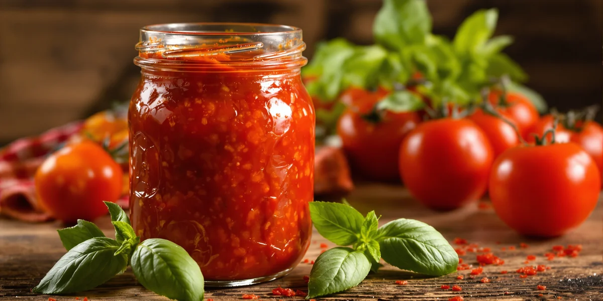 passata pomidorowa w szklanym słoiku