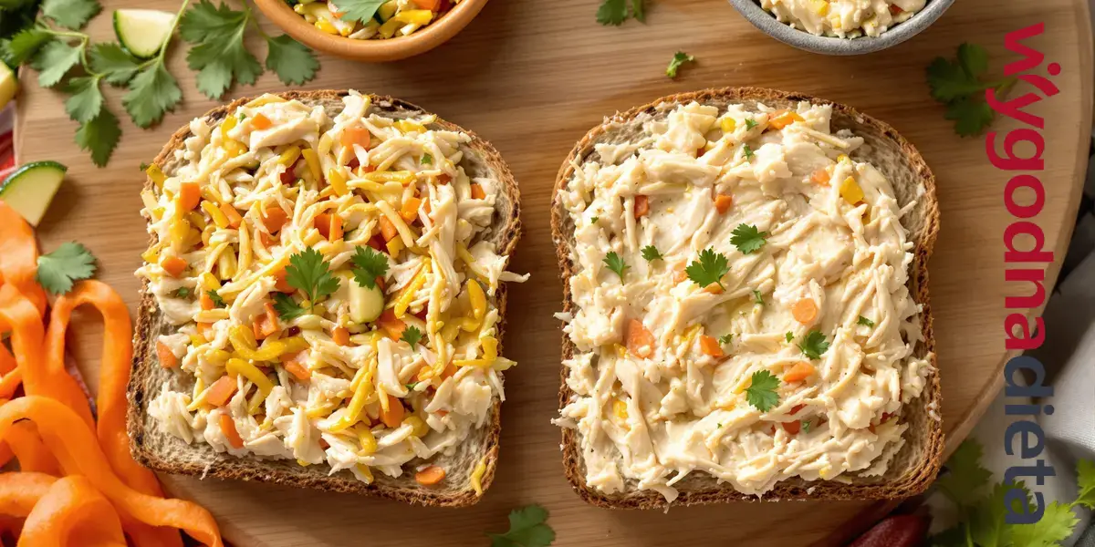 kanapki z pastą z mięsa i warzyw