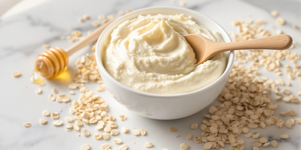 peeling owsiany na bazie płatków owsianych, jogurtu naturalnego i cukru