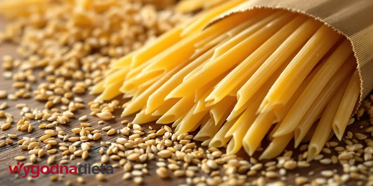 makron pełnoziarnisty typu spaghetii