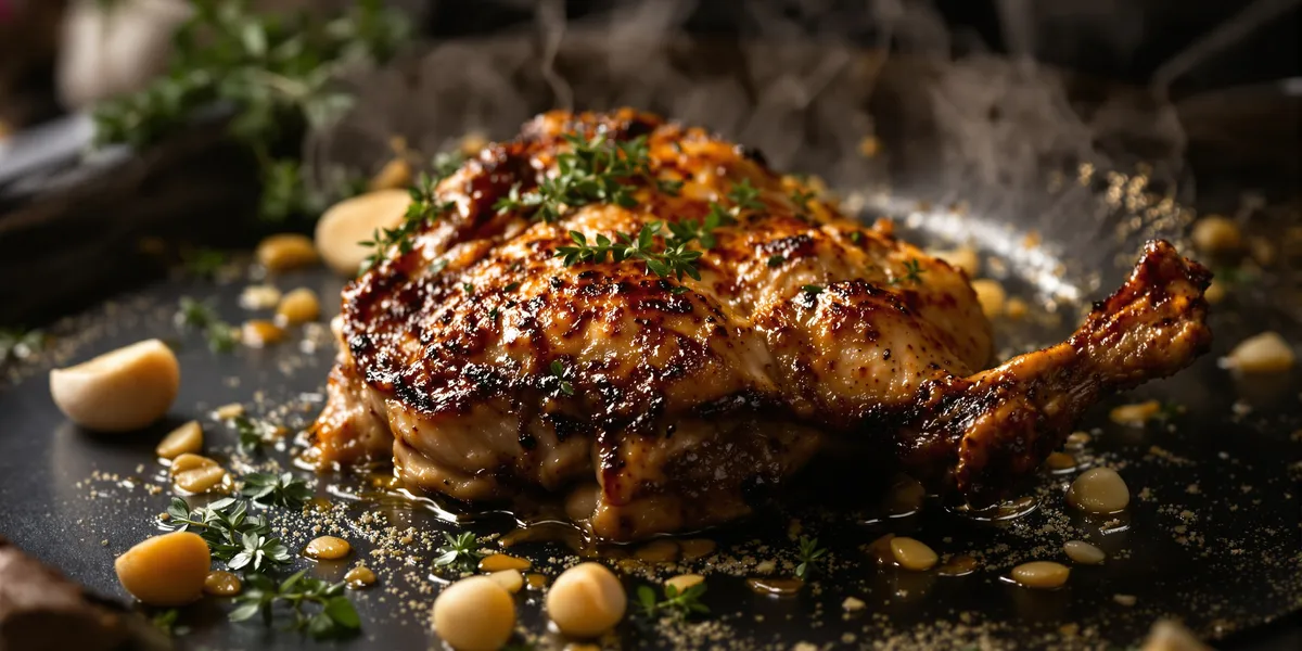 Pieczone udko kurczaka z czosnkiem