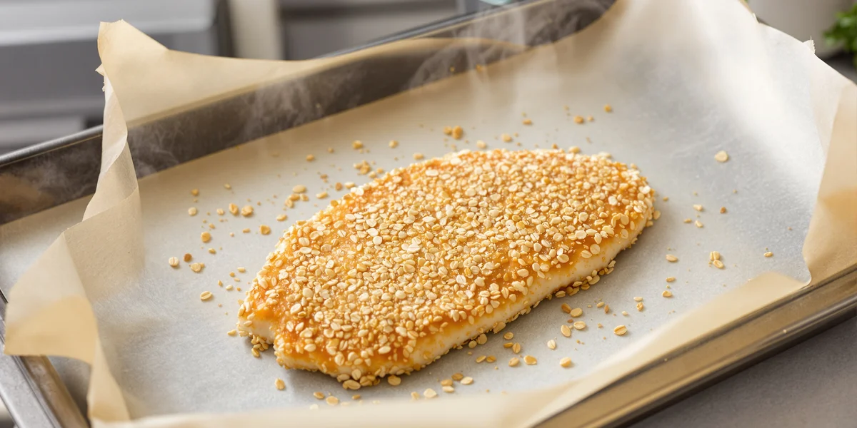 Pieczony kotlet w płatkach owsianych