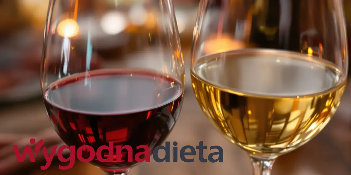 kieliszek białego i czerwonego wina