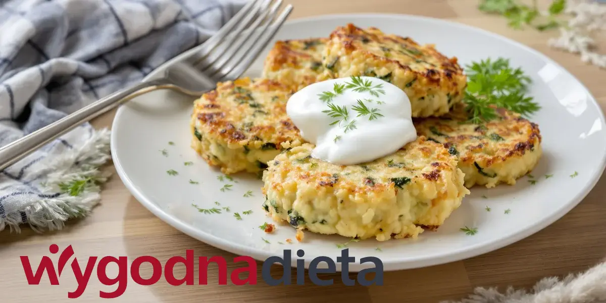 placki z cukinii z jogurtem naturalnym i koperkiem