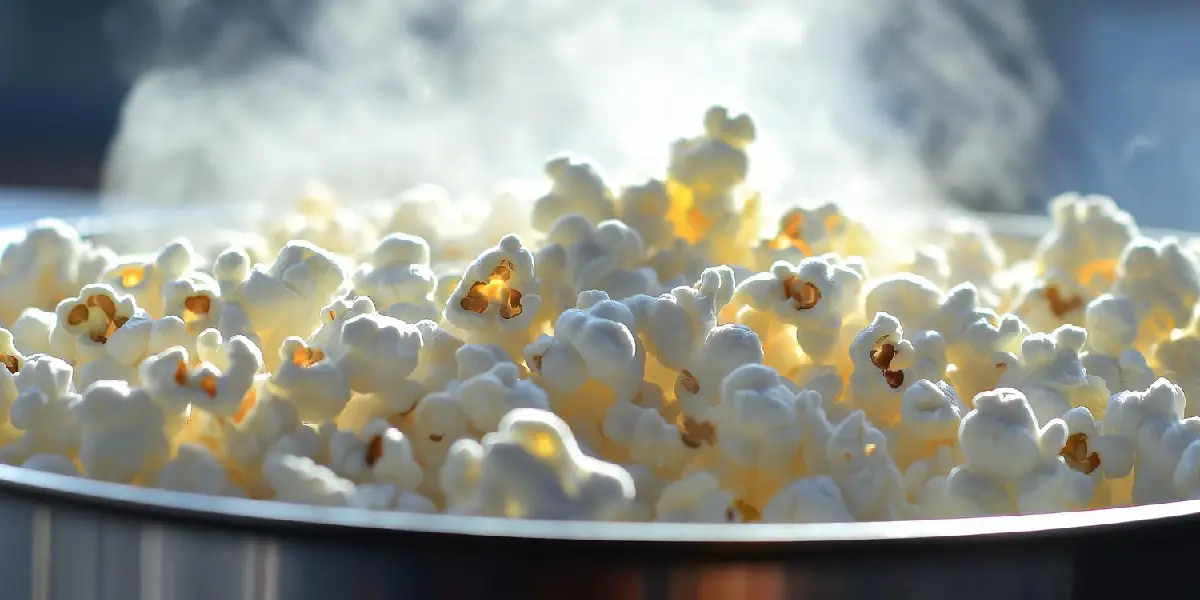 Garnek z popcornem na kuchence gazowej