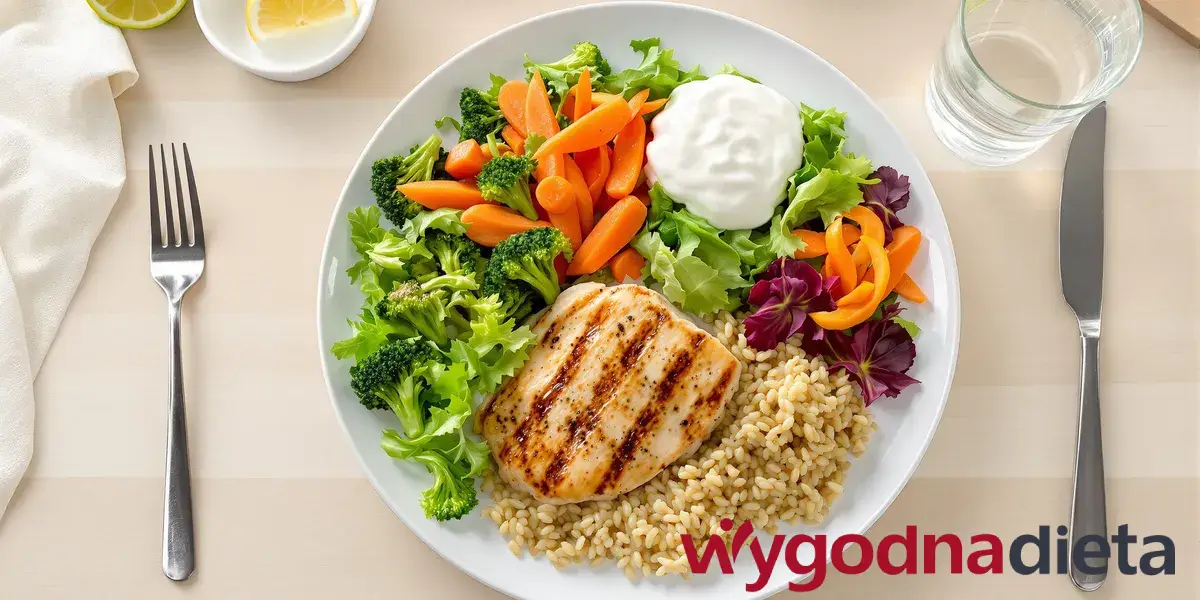 talerz ze zbilansowanym posiłkiem